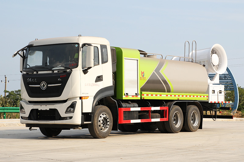 Dongfeng Tianlong Rear Twin-Axle Dust Suppression Truck (Round Tank) 18.5 cubic meters (Mist Cannon 60–100 meters)