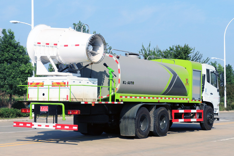 Dongfeng D3L Dedicated Chassis Dual-Rear-Axle Dust Suppression Truck (Round Tank) 17 cubic meters (Mist Cannon 60–100 meters)