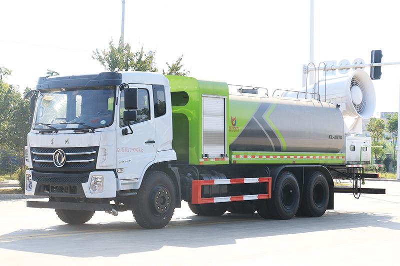 Dongfeng D3L Dedicated Chassis Dual-Rear-Axle Dust Suppression Truck (Round Tank) 17 cubic meters (Mist Cannon 60–100 meters)