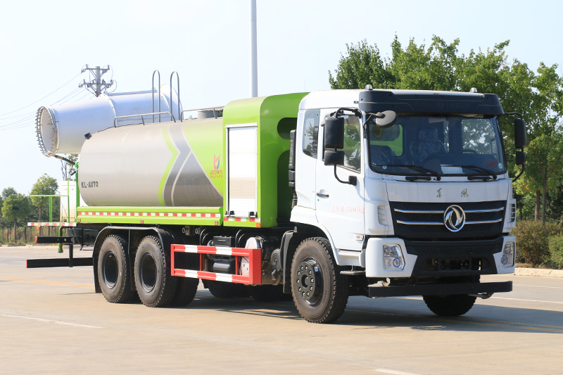 Dongfeng D3L Dedicated Chassis Dual-Rear-Axle Dust Suppression Truck (Round Tank) 17 cubic meters (Mist Cannon 60–100 meters)