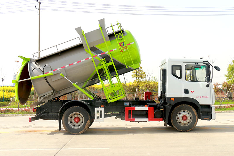 Dongfeng D9 Food Waste Collection Truck, 9 cubic meters, Round Tank