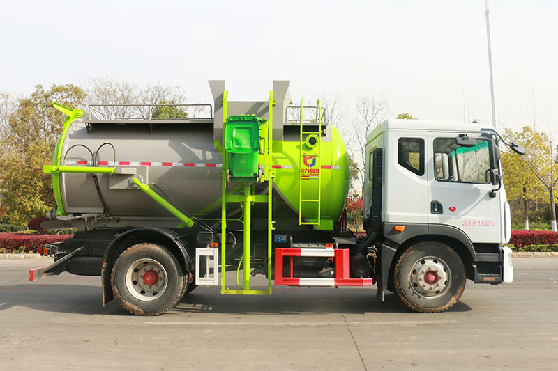 Dongfeng D9 Food Waste Collection Truck, 9 cubic meters, Round Tank