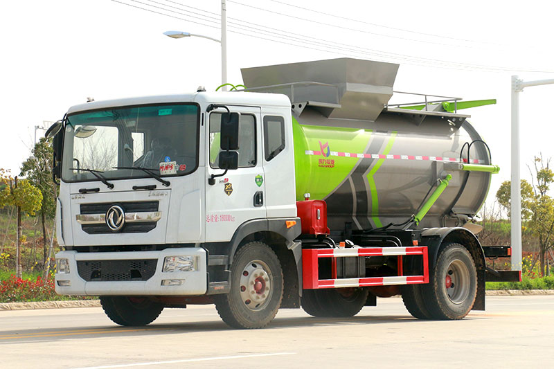 Dongfeng D9 Food Waste Collection Truck, 9 cubic meters, Round Tank