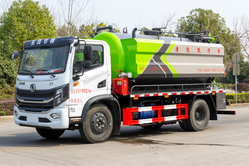Dongfeng Huasheng T3 Vacuum Truck (Side-mounted Tank) with a 3.5-cubic-meter clean water tank and a 9.3-cubic-meter wastewater tank